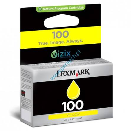 Żółty oryginalny atramentowy wkład drukujący Lexmark 100 - 14N0902E - Standardowa wydajność 200 stron. Do użycia w: Lexmark Impact S305, Lexmark Interpret S405, Lexmark Intuition S505, Lexmark Interact S605, Lexmark Prospect Pro205, Lexmark Prevail Pro705, Lexmark Prestige Pro805, Lexmark Platinum Pro905. TUSZE LEXMARK WROCŁAW. HURTOWNIA LEXMARK WROCŁAW. DYSTRYBUTOR LEXMARK – PRODUCENT ZAMIENNIKÓW DO DRUKAREK LEXMARK