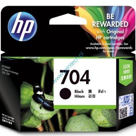 Czarny tusz oryginalny HP 704 Black - CN692AE do drukarki HP Deskjet Ink Advantage 2010 Printer K010, HP Deskjet Ink Advantage 2060 All-in-One Printer K110